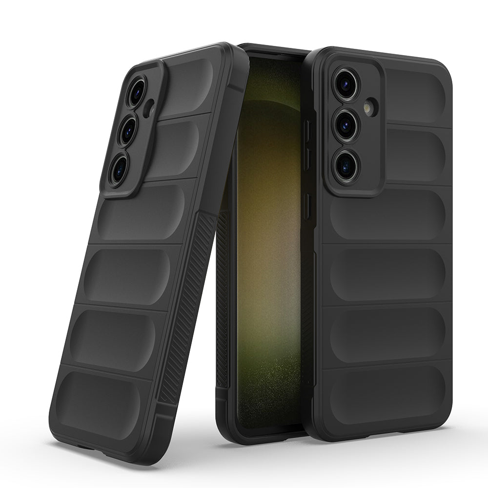 Galaxy S25 FE Kılıf Esnek TPU Oyuklu Arka Yüzey Tasarımlı Zore Etnik Silikon Kapak Lacivert