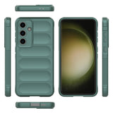 Galaxy S25 FE Kılıf Esnek TPU Oyuklu Arka Yüzey Tasarımlı Zore Etnik Silikon Kapak Koyu Yeşil