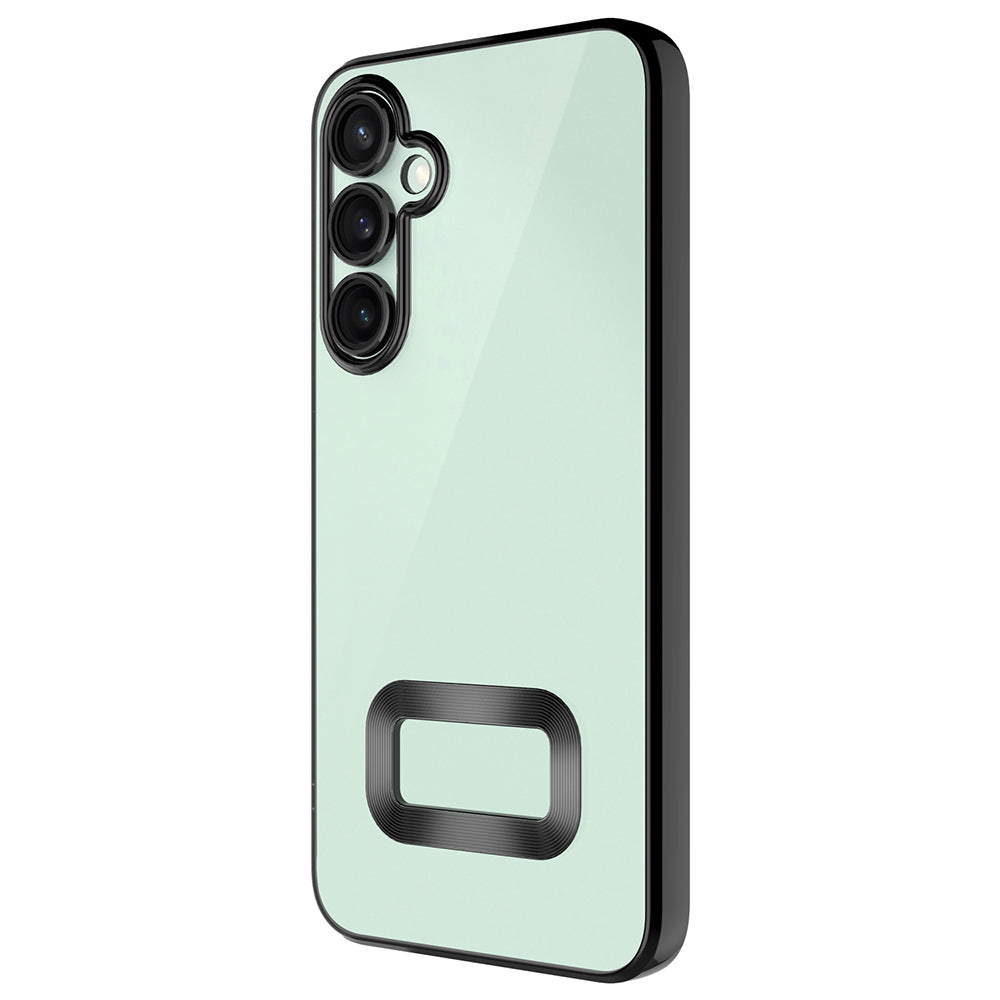 Galaxy S25 FE Kılıf Kamera Korumalı Logo Gösteren Zore Omega Kapak Gümüş