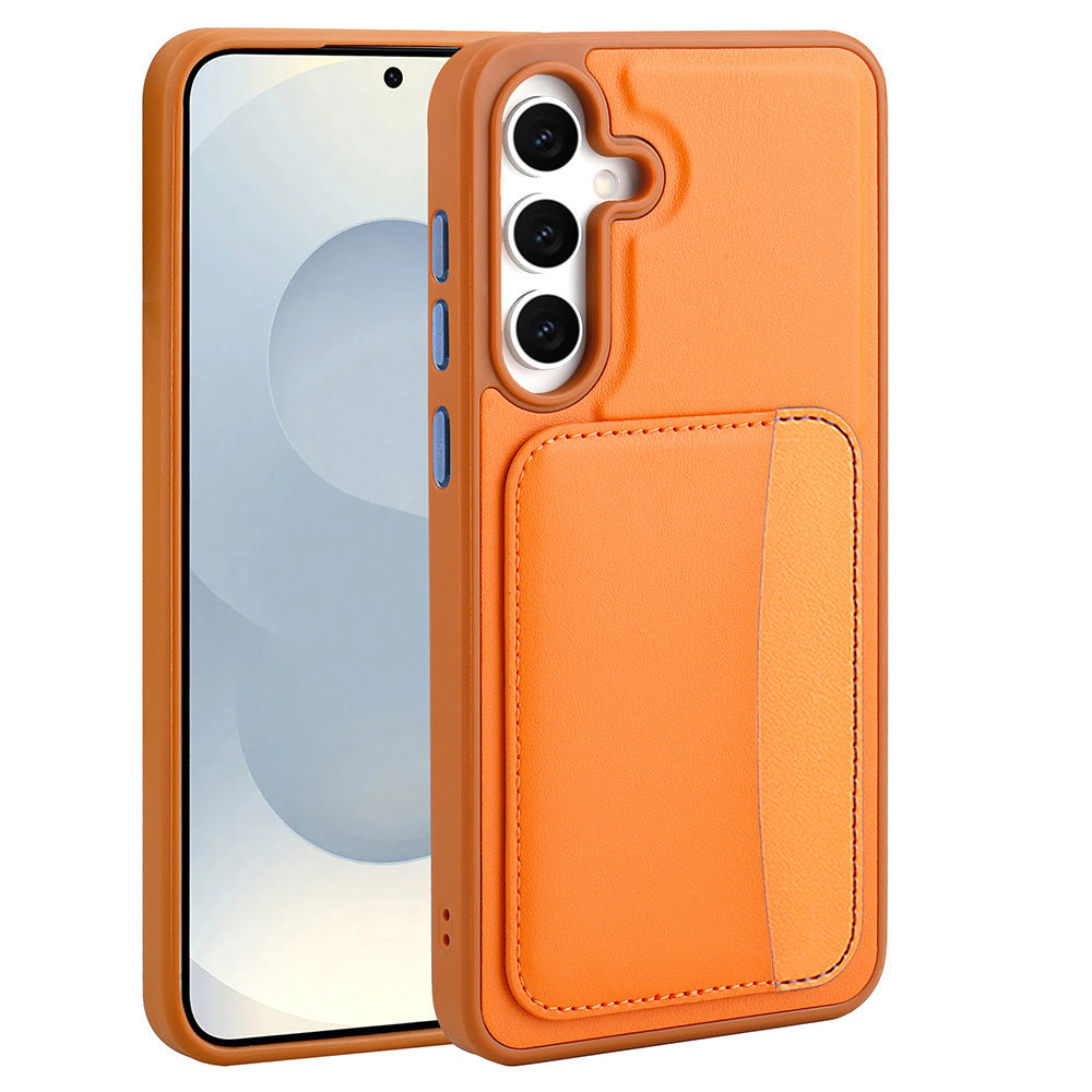 Galaxy S25 FE Kılıf Kartlıklı Zore X-Kart Silikon Kapak Turuncu