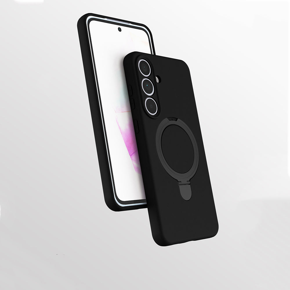 Galaxy S25 FE Kılıf M-safe Şarj Özellikli Standlı Zore Samara Kapak Siyah