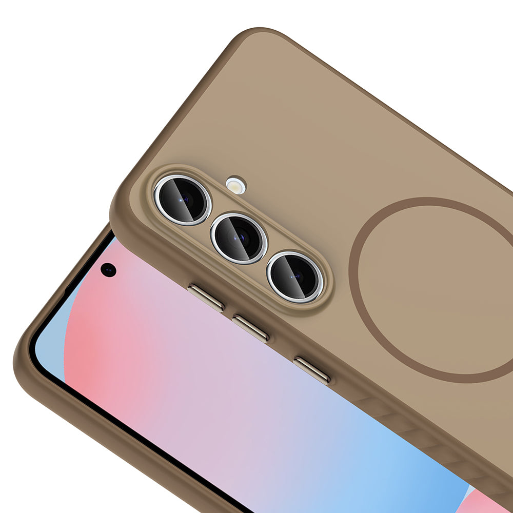 Galaxy S25 FE Kılıf M-safe Şarj Özellikli Zore Tea Kapak Gümüş