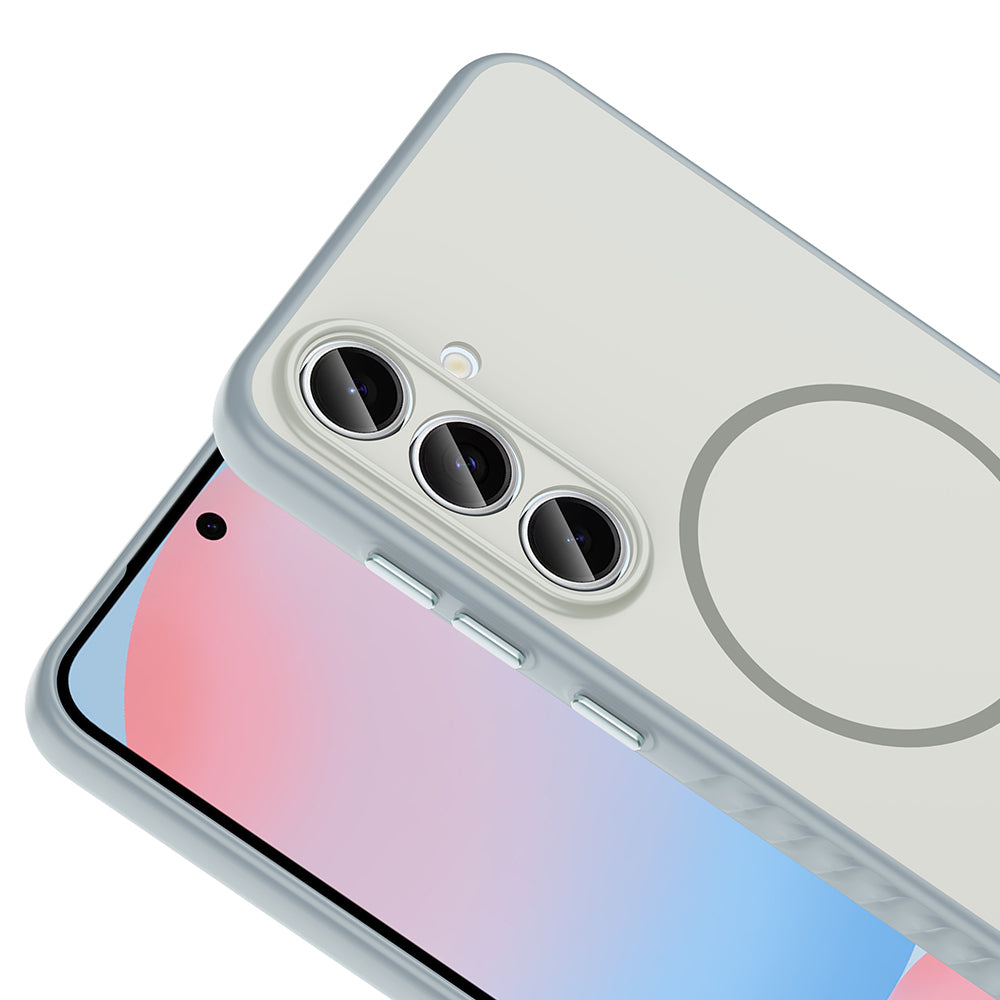 Galaxy S25 FE Kılıf M-safe Şarj Özellikli Zore Tea Kapak Gümüş