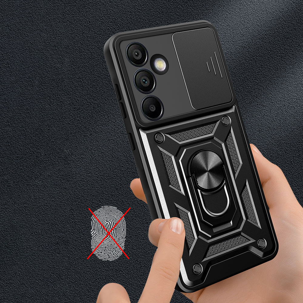 Galaxy S25 FE Kılıf Magnetik Standlı Kamera Korumalı Zore Sürgülü Vega Kapak Siyah
