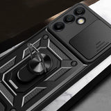 Galaxy S25 FE Kılıf Magnetik Standlı Kamera Korumalı Zore Sürgülü Vega Kapak Siyah