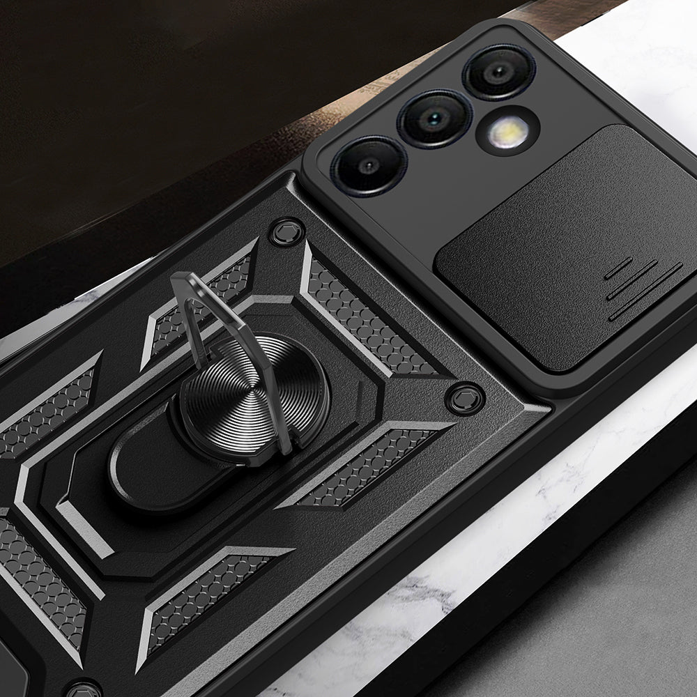 Galaxy S25 FE Kılıf Magnetik Standlı Kamera Korumalı Zore Sürgülü Vega Kapak Mavi