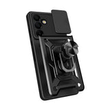 Galaxy S25 FE Kılıf Magnetik Standlı Kamera Korumalı Zore Sürgülü Vega Kapak Siyah