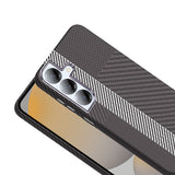 Galaxy S25 Kılıf M-safe Şarj Özellikli Karbon Fiber Görünümlü Zore Gros Kapak Siyah