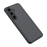 Galaxy S25 Kılıf M-safe Şarj Özellikli Karbon Fiber Tasarımlı Zore Elnino Kapak Siyah