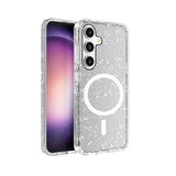 Galaxy S25 Kılıf M-safe Şarj Özellikli Parlayan Simli Saydam Renkli Zore Allstar Kapak Şeffaf