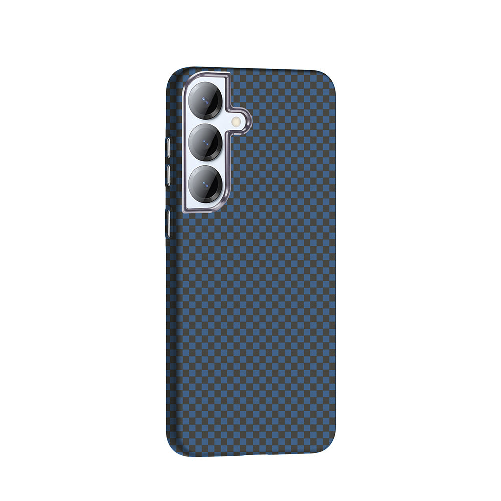 Galaxy S25 Plus Kılıf M-safe Şarj Özellikli Karbon Fiber Görünümlü Zore Gros Kapak Siyah-Lacivert