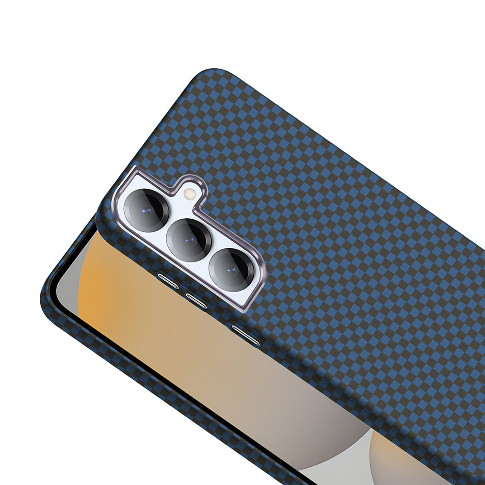 Galaxy S25 Plus Kılıf M-safe Şarj Özellikli Karbon Fiber Görünümlü Zore Gros Kapak Desert Titanyum