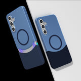 Galaxy S25 Plus Kılıf M-Safe Şarj Özellikli Mıknatıslı Zore Duble Kapak Lacivert