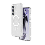 Galaxy S25 Plus Kılıf M-safe Şarj Özellikli Parlayan Simli Saydam Renkli Zore Allstar Kapak Mor