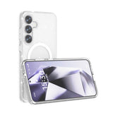 Galaxy S25 Plus Kılıf M-safe Şarj Özellikli Parlayan Simli Saydam Renkli Zore Allstar Kapak Pembe