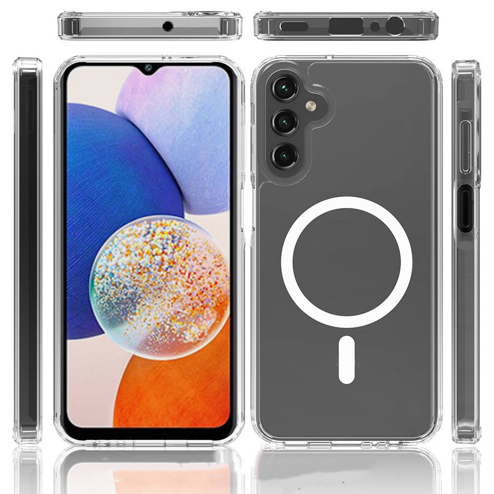 Galaxy S25 Plus Kılıf M-safe Şarj Özellikli Şeffaf Sert PC Zore Embos Kapak Şeffaf