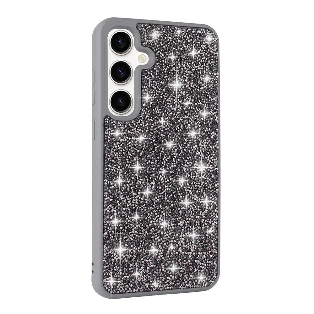 Galaxy S25 Plus Kılıf Parlak Taşlı Tasarım Zore Pırlanta Kapak Beyaz