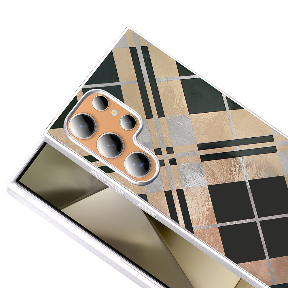 Galaxy S25 Ultra Kılıf Desenli Zore Mep Kapak Gold Leopar