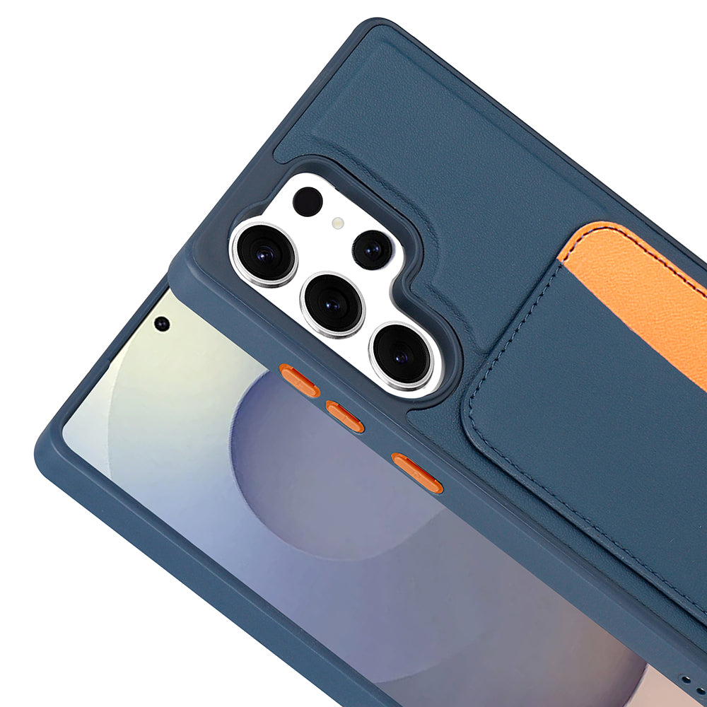 Galaxy S25 Ultra Kılıf Kartlıklı Zore X-Kart Silikon Kapak Kahverengi