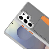 Galaxy S25 Ultra Kılıf Kartlıklı Zore X-Kart Silikon Kapak Kahverengi