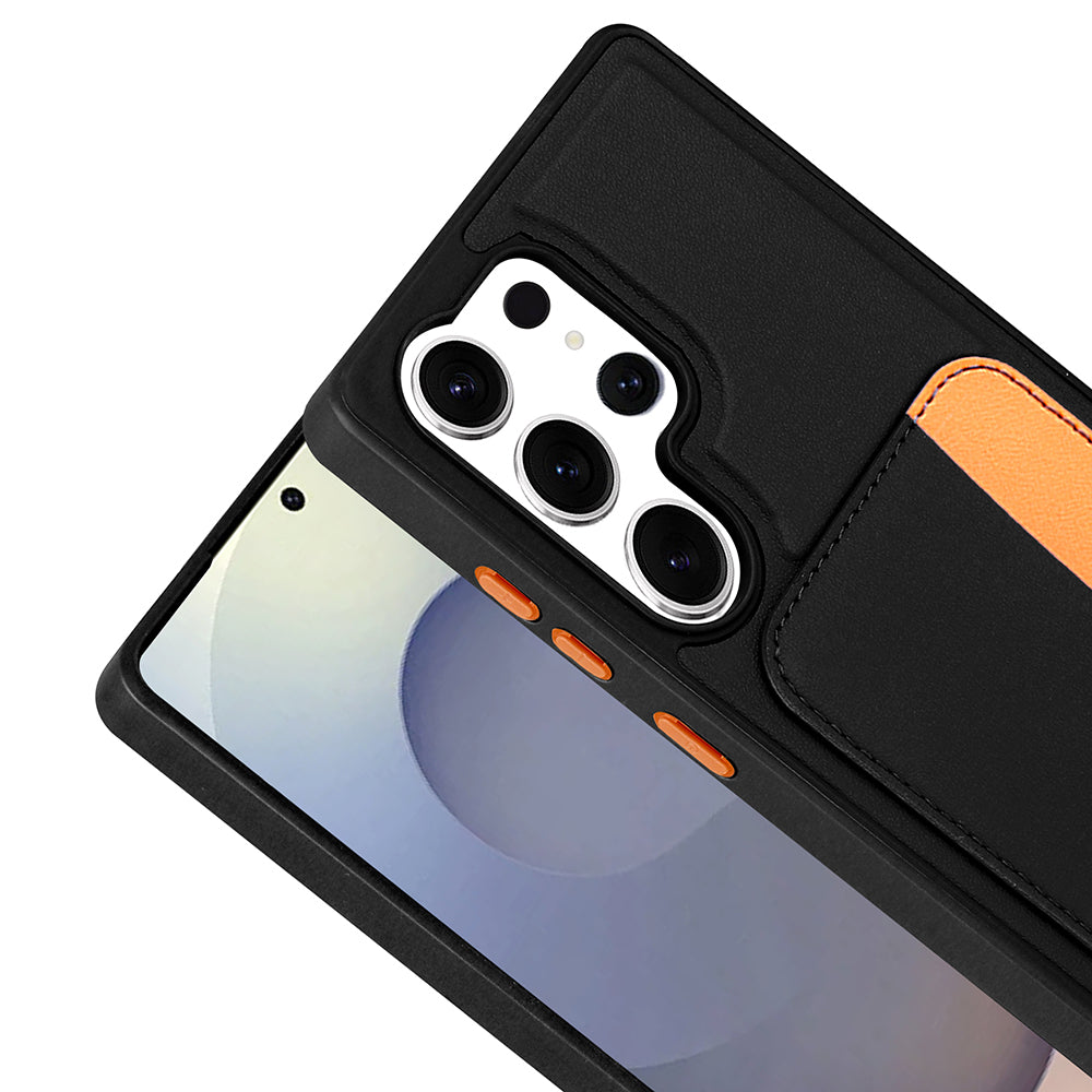 Galaxy S25 Ultra Kılıf Kartlıklı Zore X-Kart Silikon Kapak Siyah