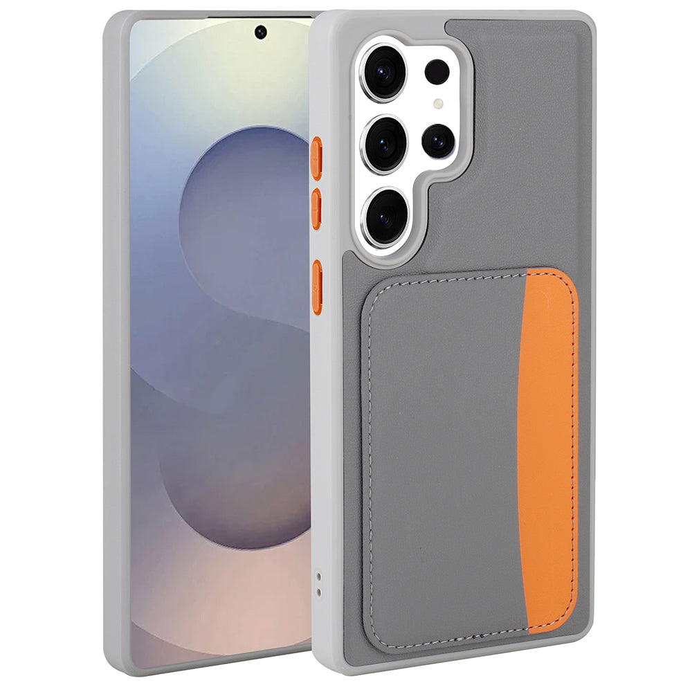 Galaxy S25 Ultra Kılıf Kartlıklı Zore X-Kart Silikon Kapak Koyu Gri