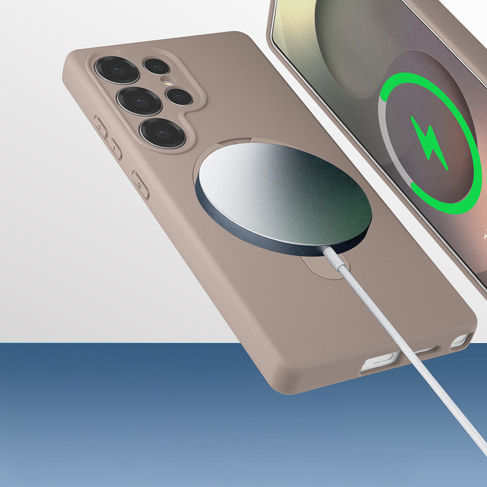 Galaxy S25 Ultra Kılıf M-safe Şarj Özellikli Standlı Zore Samara Kapak Lacivert