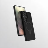 Galaxy S25 Ultra Kılıf M-safe Şarj Özellikli Standlı Zore Samara Kapak Siyah