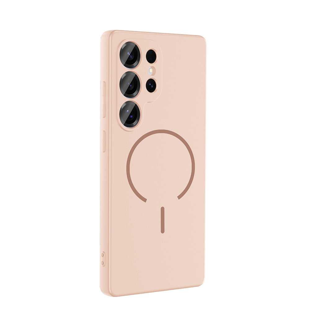 Galaxy S25 Ultra Kılıf M-safe Şarj Özellikli Zore Meta Kapak Rose Pembe