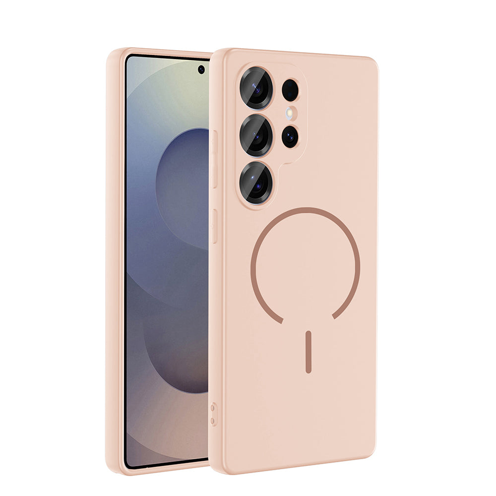 Galaxy S25 Ultra Kılıf M-safe Şarj Özellikli Zore Meta Kapak Rose Pembe