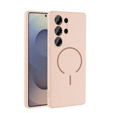 Galaxy S25 Ultra Kılıf M-safe Şarj Özellikli Zore Meta Kapak Rose Pembe