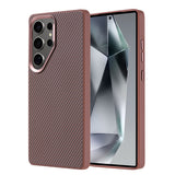 Galaxy S25 Ultra Kılıf M-safe Şarj Özellikli Karbon Fiber Görünümlü Zore Troy Kapak Gold