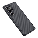 Galaxy S25 Ultra Kılıf M-safe Şarj Özellikli Karbon Fiber Tasarımlı Zore Elnino Kapak Siyah