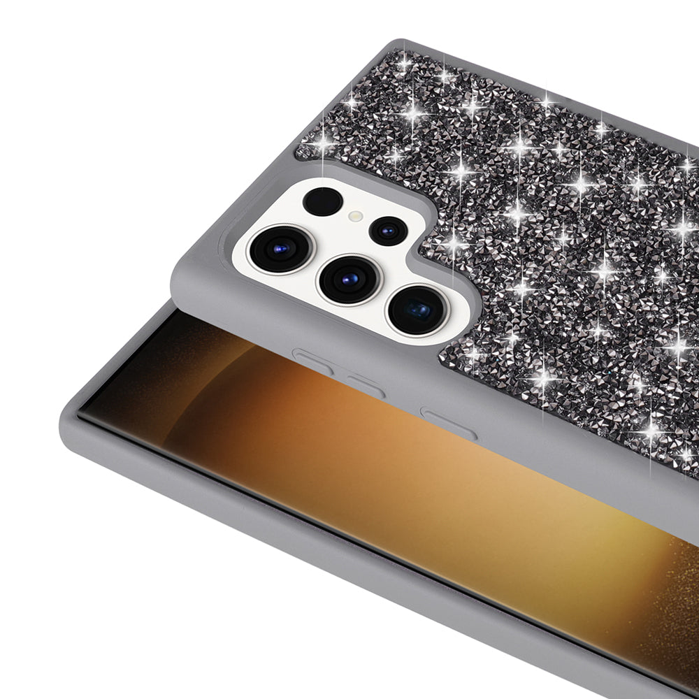 Galaxy S25 Ultra Kılıf Parlak Taşlı Tasarım Zore Pırlanta Kapak Siyah