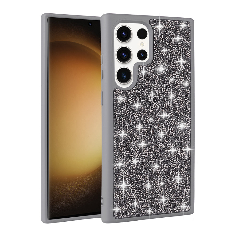 Galaxy S25 Ultra Kılıf Parlak Taşlı Tasarım Zore Pırlanta Kapak Beyaz