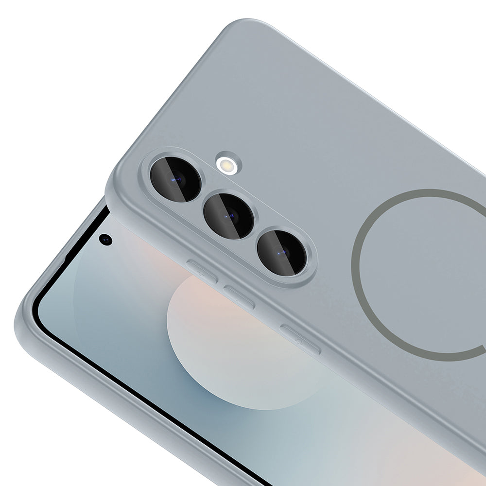 Galaxy S26 FE Kılıf M-safe Şarj Özellikli Zore Meta Kapak Titanyum-Gri