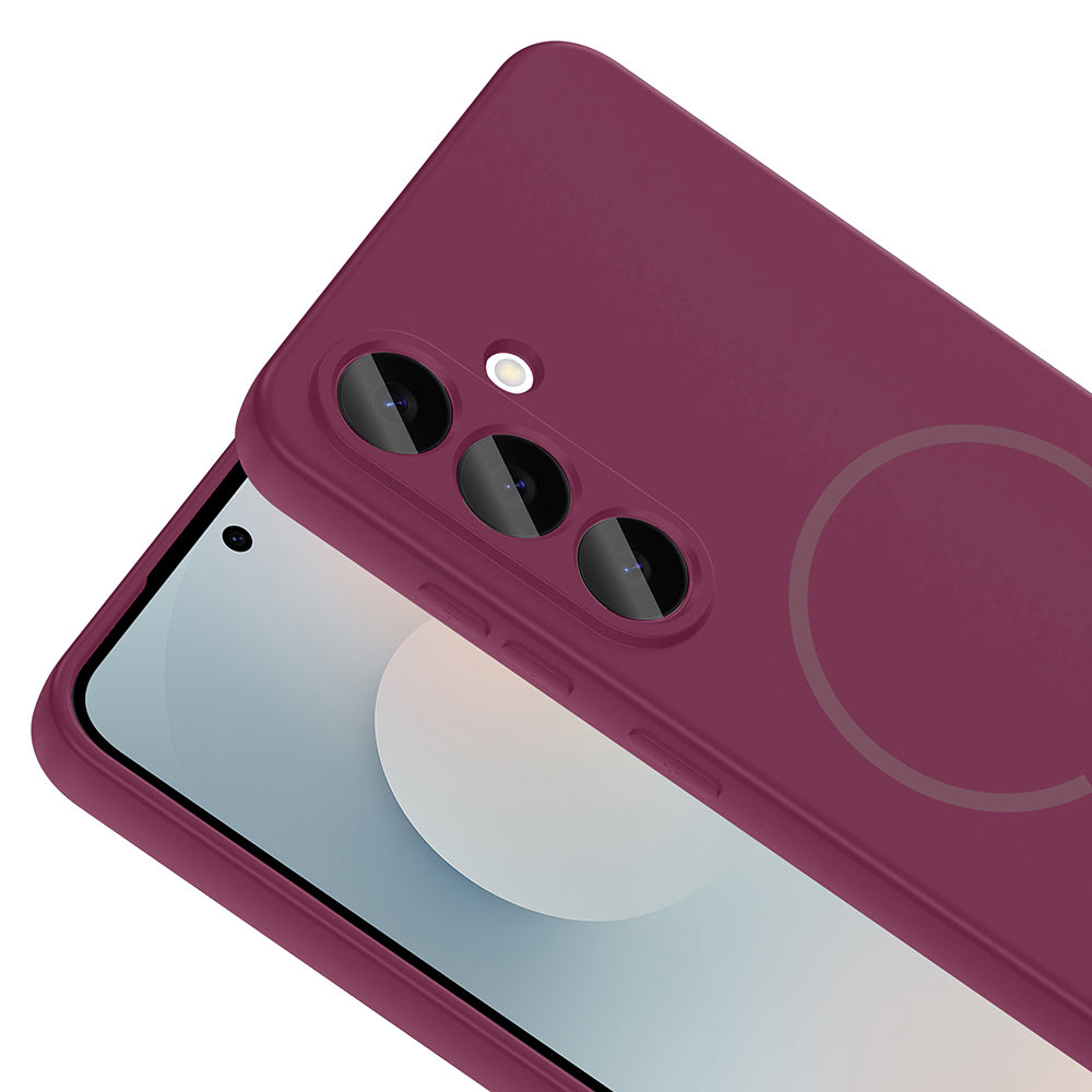 Galaxy S26 FE Kılıf M-safe Şarj Özellikli Zore Meta Kapak Mürdüm