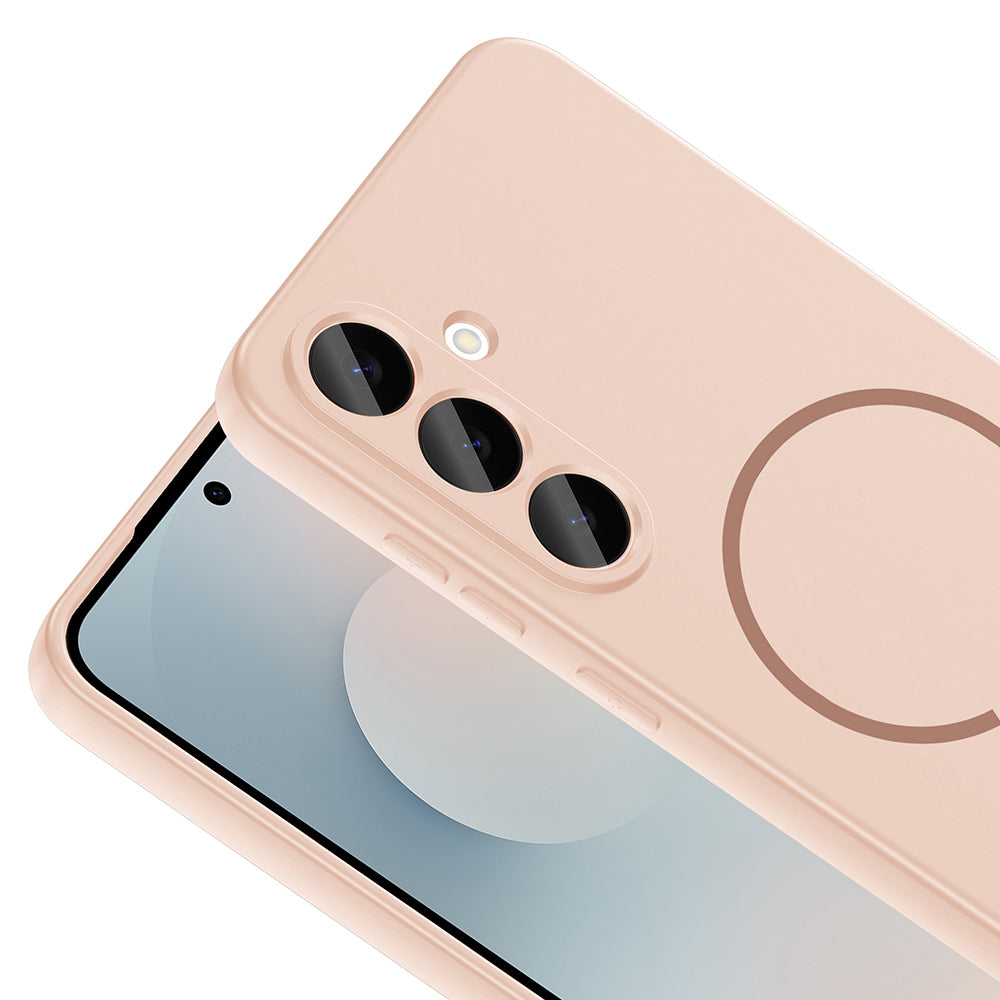 Galaxy S26 FE Kılıf M-safe Şarj Özellikli Zore Meta Kapak Rose Pembe