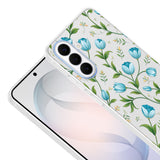 Galaxy S26 Kılıf Kamera Korumalı Desenli Zore Klip Kapak Mavi Lale