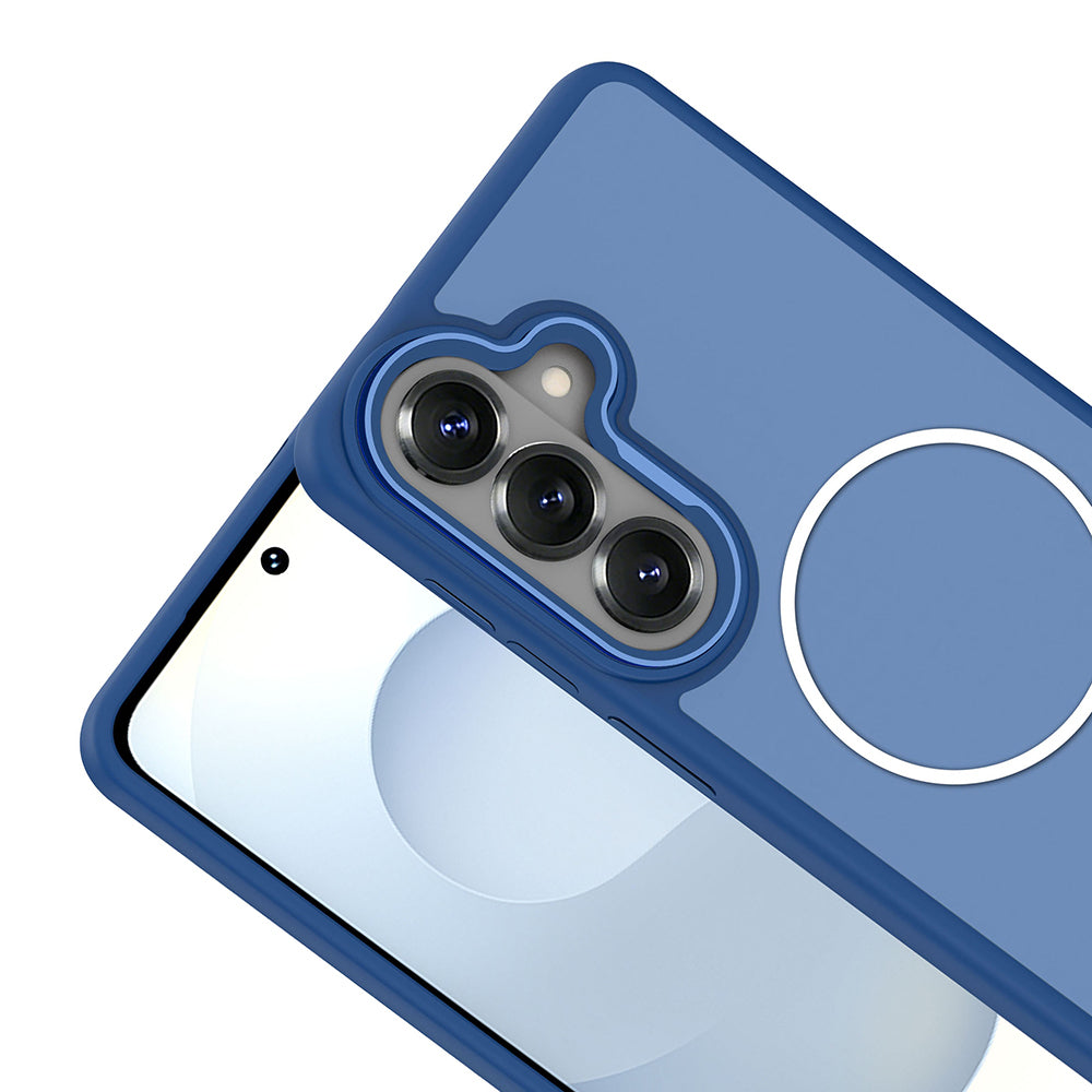 Galaxy S26 Kılıf M-Safe Şarj Özellikli Metal Kamera Çerçeveli  Sanremo Silikon Kapak Gri