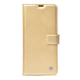 Galaxy S26 Kılıf Zore Kar Deluxe Kapaklı Kılıf Gold