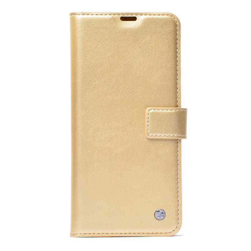 Galaxy S26 Kılıf Zore Kar Deluxe Kapaklı Kılıf Gold