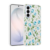 Galaxy S26 Plus Kılıf Kamera Korumalı Desenli Zore Klip Kapak Mavi Lale