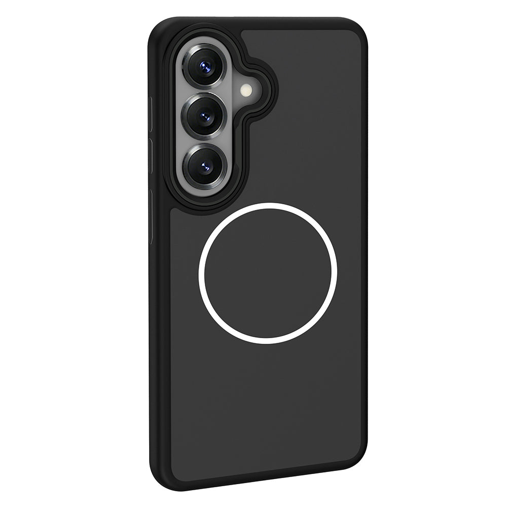 Galaxy S26 Plus Kılıf M-Safe Şarj Özellikli Metal Kamera Çerçeveli Sanremo Silikon Kapak Turuncu