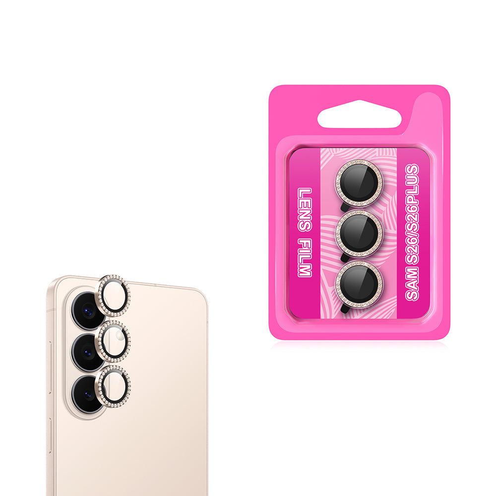 Galaxy S26 Plus Zore CL-06 Kamera Lens Koruyucu Pembe-Gold