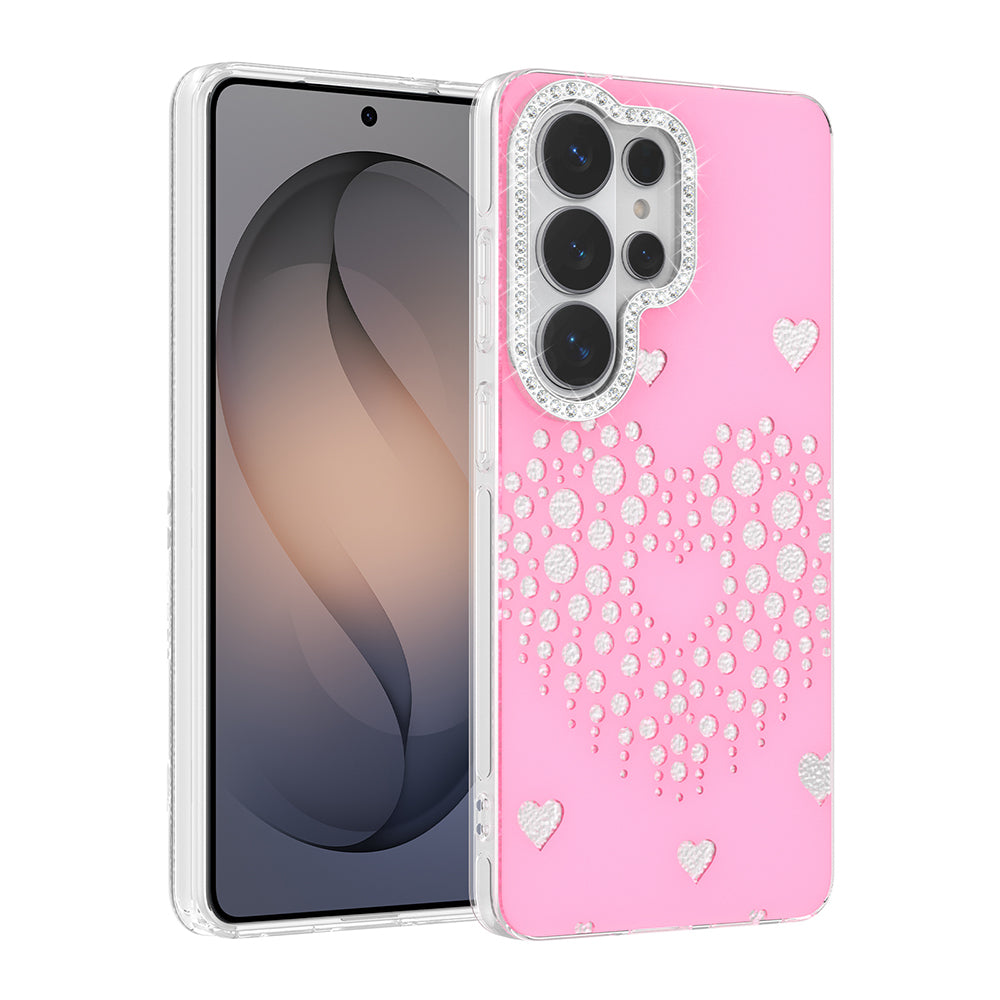 Galaxy S26 Ultra Kılıf Damla Taşlı Zore Rivas Sert PC Kapak Pembe