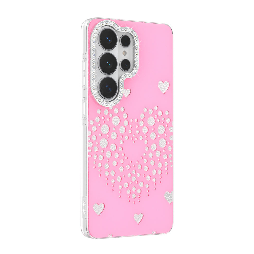 Galaxy S26 Ultra Kılıf Damla Taşlı Zore Rivas Sert PC Kapak Pembe