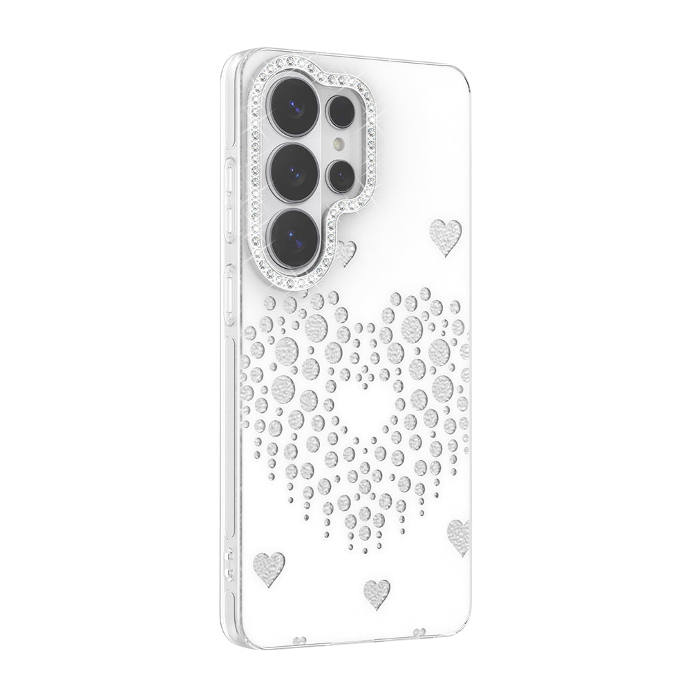 Galaxy S26 Ultra Kılıf Damla Taşlı Zore Rivas Sert PC Kapak Beyaz