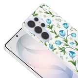 Galaxy S26 Ultra Kılıf Kamera Korumalı Desenli Zore Klip Kapak Mavi Lale