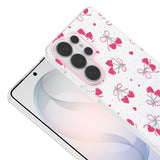 Galaxy S26 Ultra Kılıf Kamera Korumalı Desenli Zore Klip Kapak Kalpli Kiraz